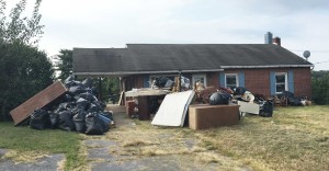 Rental dumpster from blue box rentals in Hagerstown, MD when moving out