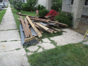 Renovation mess in Blue Box Rental dumpster in Hagerstown MD