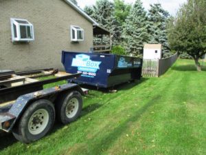 Rental dumpster for a spring cleaning project from Blue Box Rental in Hagerstown, MD