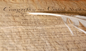 Declaration of Independence image on the BlueBox dumpster company website
